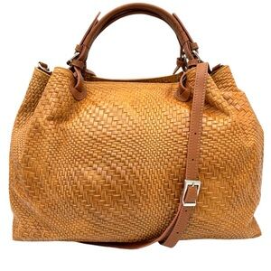 NEW LILIUM FIRENZE LEATHER TOTE SHOULDER LARGE BAG BROWN MADE IN ITALY